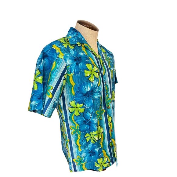 Vintage Hawaiian Togs Mens Floral Short Sleeve Shirt 100% Cotton 1970's Small - Picture 2 of 6
